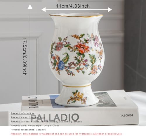 Ceramic Resin vase 16.9-inch ice Cracked Pattern Retro Antique Home Decoration Dining Table Living Room Kitchen Bedroom Bookshelf Office Coffee Table Dining Room Fireplace (Color 5) - Image 2