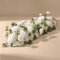 36inch Aisle Flower Garland with Chiffon Sheer Drape, White Rose and Hydrangea, Artificial Flowers for Wedding Arch, Backdrop, Reception Table Decor - Floral Runner for Ceremony Pathway & Bridal Suite by Unknown