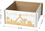 Glitzhome Christmas Tree Collar, 24" L Wooden Nativity Scene Tree Collar Tree Stand Cover Decorative Christmas Tree Skirt Collar for Christmas Decoration - Image 3