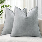 decorUhome Chenille Ultimate Gray Throw Pillow Covers 24x24 Set of 2 by decorUhome