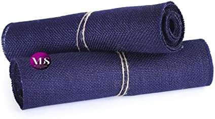 VDS Pack of 10, Burlap Table Runner 100% Natural Jute Rustic Hessian Table Cloth Centrepiece for Wedding Bridal Shower Birthday Event Party Banquet Table Decoration (Size 12X108 Inch)(Navy Blue) - Image 5
