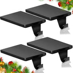 HMASYO Christmas Stocking Holders for Mantle Set of 4, Black Heavy Duty Iron Stocking Hangers Base, Low Profile Weighted Stocking Holder Hooks for Fireplace Tabletop Shelf Christmas Decoration by HMASYO