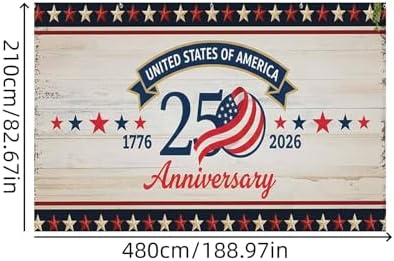 American 250th Birthday Garage Door Cover Decorations, 4th of July Photograph Backdrop America USA Banner 250th Anniversary Garage Door for Independence Day Patriotic Party Outdoor Decor Banners (B) - Image 5