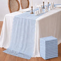Remagr 12 Pcs Dusty Blue Lace Table Runners 30" x 120" Floral Wedding Decor by Remagr