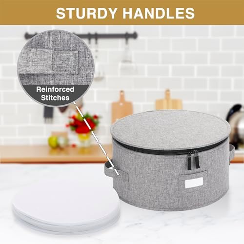 Stack Store Plus More China Storage Case for Salad Plate - 10" W x 6" H - Includes 12 Felt Dividers. Hard Shell and Stackable with Padded Interior - Image 4