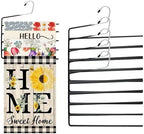 5 Pack 5-Tier Garden Flag Hangers, Garden Flag Storage Heavy Duty Multi Layers Space Saving, Organizer Holder, Non-Slip Open-Ended Design for Garden Flags, Pants, Jeans, Ties & More (Black) by Unknown