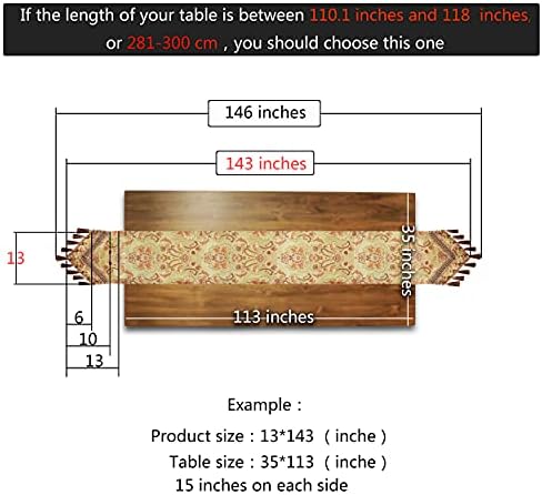 Luxury Velvet Gold Table Runner 143 Inches Long with Vintage Damask Jacquard Design for Dining Room,Living Room,Home Decor,Elegant Beaded Tapestry,Lining (Gold, 13×143 inch) - Image 4