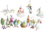 MACKENZIE-CHILDS Patience Brewster 12 Days Christmas Ornament, Decorative Hanging Ornament for Christmas Tree, Pack of 12, Mini Ornaments Set by Unknown
