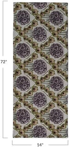 Creative Co-Op Cotton and Linen Printed Table Runner with Flower Pattern, Multicolor - Image 2