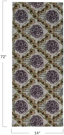 Creative Co-Op Cotton and Linen Printed Table Runner with Flower Pattern, Multicolor - Image 2