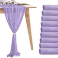 10 Pack Light Purple Chiffon Table Runners, 120 x 12 in by VZZNN