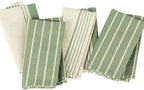 Sage Green Striped Napkins, Farmhouse Set of 12 Linen Dinner Napkins, Reusable & Washable 17x17 Inches for Everyday Use - Image 2