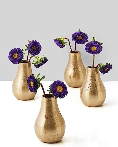 Serene Spaces Living Set of 24 Gold Floral Pear Bud Vase, Stylish Flower Vases for Centerpieces at Weddings, Party Tables, Dining or Coffee Table, Thanksgiving, Fall Decor, 4" Tall & 2.5" Diameter - Image 2