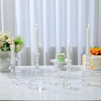 Mumufy 10 Pcs Glass Taper Crystal Candle Holders,Classic,Clear - Image 3