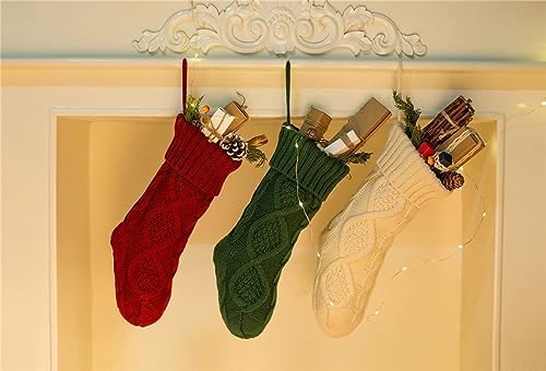 Fesciory Christmas Stockings 6 Pack, 14 Inch Cable Knit Xmas Decor - Image 5