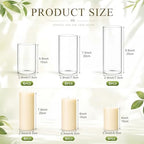 Shihanee 36 Pillar Candles,3'' X 5.9", 7.9", 9.8",Clear,Ivory - Image 2