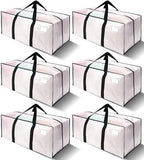 6 Pack Heavy Duty Extra Large Moving Bags W/Backpack Straps - Strong Handles & Zippers, Storage Totes For Space Saving, Fold Flat, Alternative to Box and Bin (40 gal, Semi-Transparent) by VELVETSURE