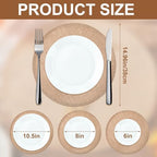 Yunlly Set of 48 Burlap Placemats Bulk 15 in Round Woven Placemat, Brown - Image 2
