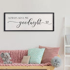 comurdyo Love Theme Always Kiss Me Goodnight Sign 32"×12" Black - Image 7