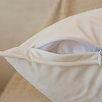 JUSPURBET 28x28 Velvet Decorative Throw Pillow Covers Set of 2,Cream White - Image 5