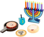 Rite Lite My Mini Wood Menorah Deluxe Set with Removable Wood Candles with Jelly Doughnut, Dreidel, Pan, Latke, Gelt Coin Decor Hanukkah Gifts Decorations Centerpiece Jewish Holiday Party Favors - Image 5