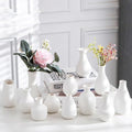 White Ceramic Bud Vase Set of 12 DIY Matte Flower Vases by Sowlvenco
