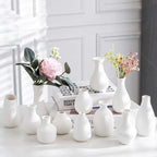 White Ceramic Bud Vase Set of 12 DIY Matte Flower Vases by Sowlvenco