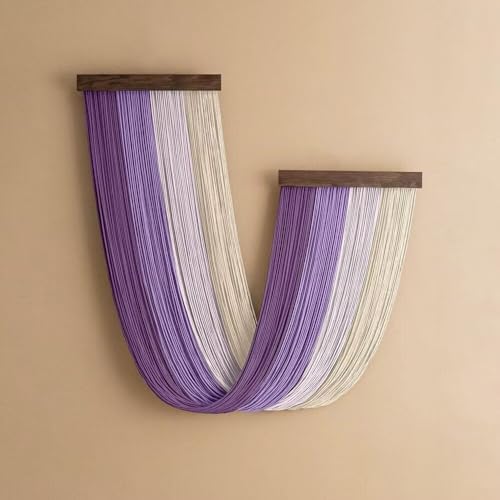 SlenyuBridal Boho Dip Dye Macrame Wall Hanging Large Tie Dye Tapestry Handmade Ombre Woven Wall Art Decor for Living Room Bedroom Purple by SlenyuBridal