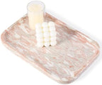 Karibiber Marble Vanity Tray, Marble Bathroom Tray Countertop, Decorative Tray for Dresser, Rosso Red Stone Serving Trays for Kitchen, Perfume, Jewelry Candle Holder, Catch All by Karibiber