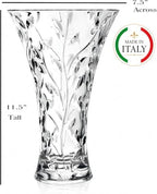Lorren Home Trends Crystal Laurus Vase 11"-Made In Italy - Image 2