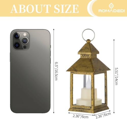 Romadedi Gold Mini Lantern for Centerpiece, Pack of 10 - Image 4