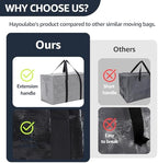 Moving Bags Heavy Duty Extra Large, Moving Boxes, Moving Supplies Essentials, Blue Storage Bins with Lids, Plastic Packing Totes, Storage Bags for Clothes with Handles & Zippers(Black, 8 Pack) - Image 4