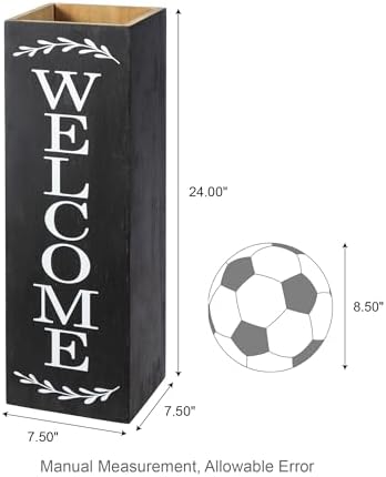 Glitzhome Set of 2 Wooden Welcome Porch Sign, Natural Double Sided Box-shaped Porch Sign for Front Porch Decor, Black, 24"H - Image 3