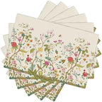 Floral Placemats 12x18 Inches Set of 6, Vintage Wildflower Herb Animal Natural Style, Decorative Heat Resistant Non-Slip Washable Placemats by AuiMzoo