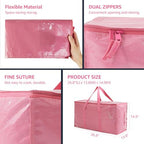 Moving Bags Heavy Duty Extra Large, Moving Boxes, Moving Supplies Essentials,Storage Bins with Lids, Plastic Packing Totes, Storage Bags for Clothes with Handles & Zippers(Pink, 6 Pack) - Image 7