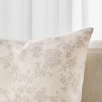 2 Pack French Floral Throw Pillow Covers 24x24in, Grey/Cream - Image 2