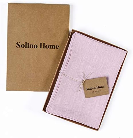 Solino Home 100% Pure Linen Napkins Pink Woven, Athena 20 x 20 in, Set of 4 - Image 3
