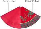 Valery Madelyn 48" Red Green Gold Christmas Tree Skirt for Tree Decorations - Image 5