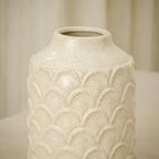 Ceramic Flower Vase, 7.28” Rustic Farmhouse Decorative Vase for Home Decor, Beige Textured Pottery Vase for Pampas Grass, Living Room, Entryway, Mantel, Kitchen Table, Centerpiece - Image 6