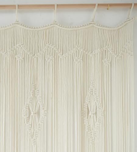 Macrame Curtain Long Cotton Window Panel Boho Room Divider 35"W*70"L - Image 4