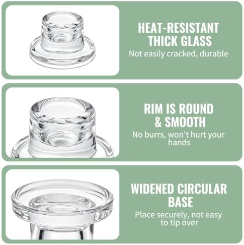 48 Pcs Glass Taper Candle Holders, Clear Candlestick Holders Short Tapered Candle Holder Set, Candle Stick Holder Decor for Table Centerpiece Wedding Party Advent Christmas Home Decorations - Image 3
