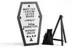 Nomnu Coffin Letter Board, White Goth Decor w/Bat Stickers, Spooky Emojis - Image 5