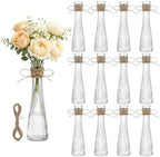 12 Pack Glass Bud Vases, 8.5" Ribbed Tall Bud Vases for Centerpiece Decor by Unknown