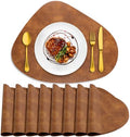 ADRIMER Placemats, Heat Resistant Round Placemats Set of 8 Washable 13 x 17 Inch, Waterproof Table Mats Wipeable for Kitchen, Dining Room Table Christmas Decor, Turmeric Brown by Adrimersdreamistobeanindispensablecompanioninyourlife