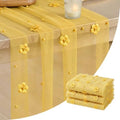Artoid Mode Yellow Flower Pearl Yellow Gauze Table Runner 10FT 3PC, Seasonal Sheer Dining Holiday Wedding Birthday Baby Shower Table Decor for Home Party by ArtoidMode