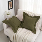 FUTEI Pack of 2 Chenille Throw Pillow Covers 24x24 Inch, Olive Green - Image 5