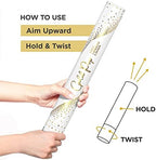 JAPJA Streamer Confetti Cannons, Metallic Gold, 16in, 6-Pack - Image 3