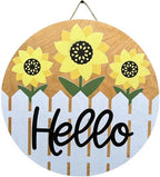 Classroom welcome sign Teacher door sign Gift for Teacher (UV62-Sunflower Hello, 22" Width) by Unknown