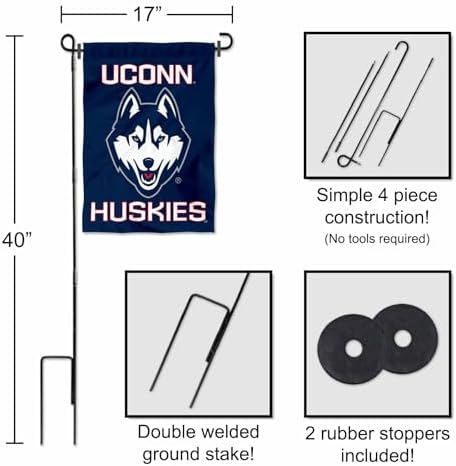 Connecticut Huskies Garden Flag with Stand Holder - Image 3