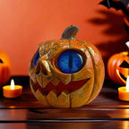 Halloween Pumpkin Decor Spooky Pumpkin Figurine Resin Statue, Blue - Image 6